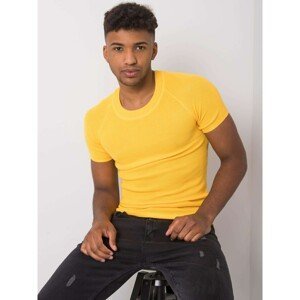 Yellow knitted men's t-shirt