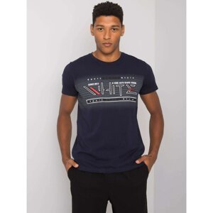 Men's navy patterned t-shirt