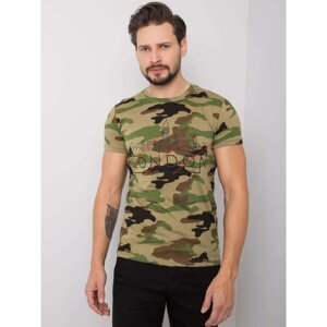 Khaki men's t-shirt with print