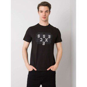 Black men's T-shirt LIWALI with print