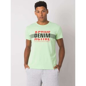 Light green men's cotton t-shirt with a print