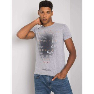 Men's gray cotton t-shirt with a print