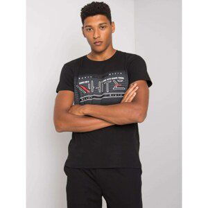 Black patterned men's t-shirt