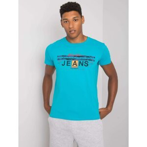 Turquoise cotton men's t-shirt