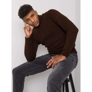 Men's brown turtleneck sweater