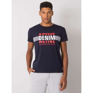 Men's navy cotton t-shirt with a print