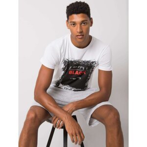 White men's t-shirt with a print