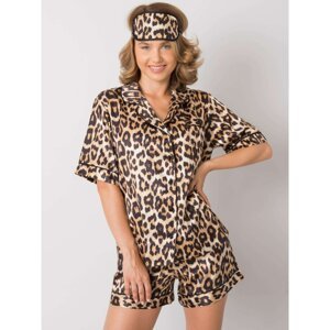 Black and beige women's set with animal patterns