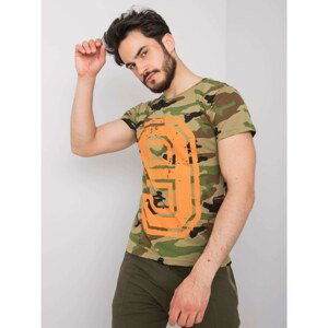 Khaki men's t-shirt with a print