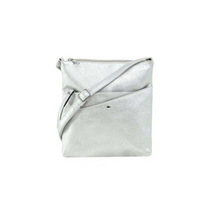 Silver faux leather bag with pockets