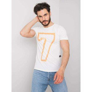 Men's white cotton T-shirt with print