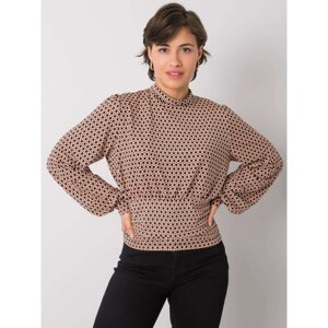 Black-beige blouse with Brigitta RUE PARIS patterns