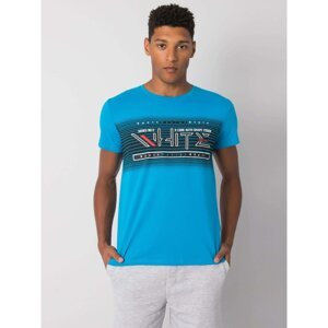 Men's dark turquoise patterned t-shirt