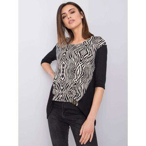 Black and white blouse with patterns Alayah RUE PARIS