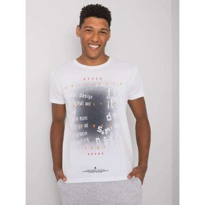 Men's white cotton t-shirt with a print