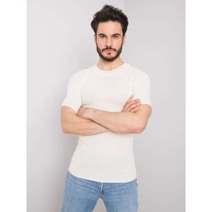 Ecru knitted men's t-shirt