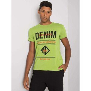 Light green men's cotton t-shirt with print