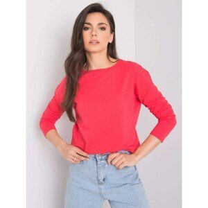Coral blouse with long sleeves