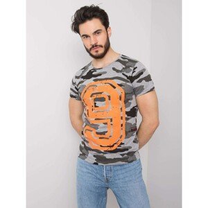 Gray men's t-shirt with a print