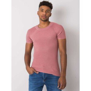 Dusty pink knitted men's t-shirt