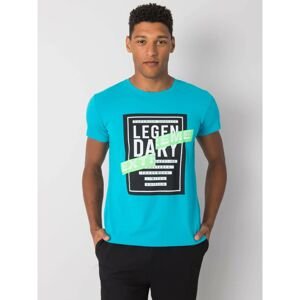 Turquoise men's t-shirt with print