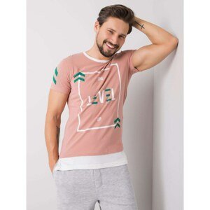 Dark pink men's T-shirt with print