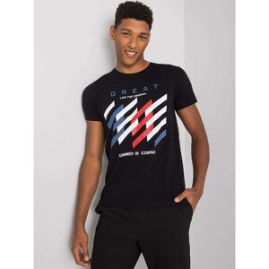 Black men's t-shirt with a colorful print