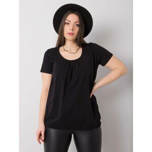 Black cotton plus size blouse