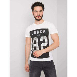 Men's white cotton T-shirt with print