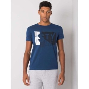 Light navy blue men's t-shirt with a print