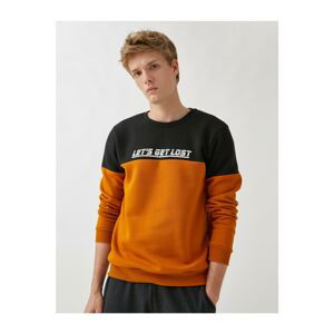 Koton Slogan Printed Sweatshirt Block Color