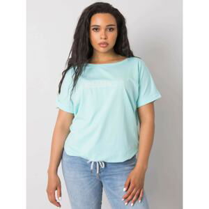Mint plus size blouse with embroidery
