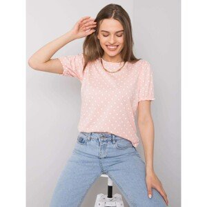 Light pink cotton t-shirt with a print