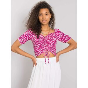Fuchsia blouse with patterns by Dinah RUE PARIS