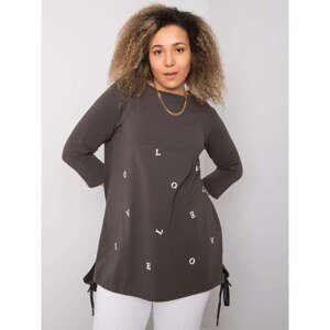 Women's dark khaki cotton blouse