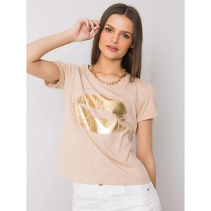 Beige women's T-shirt OCH BELLA