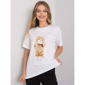 White t-shirt with a funny print