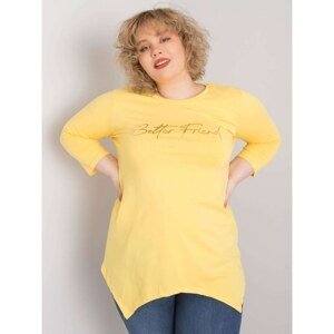 Yellow blouse with inscription
