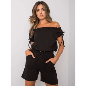 OHLA black overall with Spanish neckline