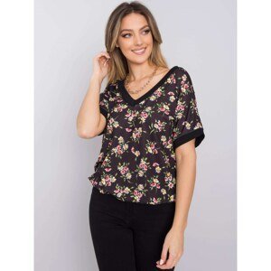 Black blouse with print