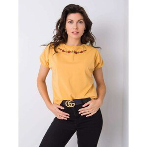 Mustard blouse with embroidery