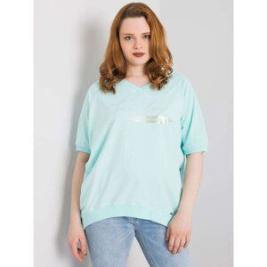 Mint plus size cotton blouse