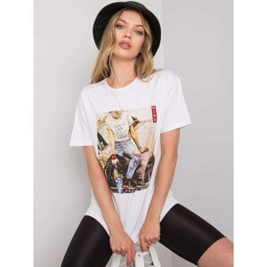 White cotton T-shirt with print