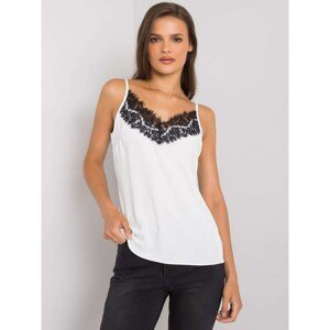 Women's black and white tank top with straps
