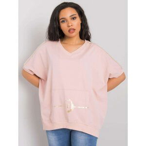 Dusty pink women's plus size blouse with pocket