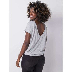 Grey T-shirt with neckline at back