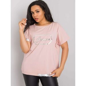 Dusty pink cotton plus size blouse