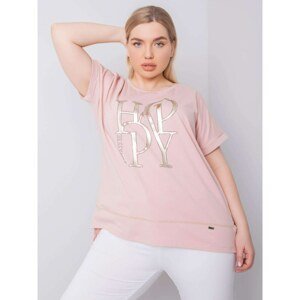 Dusty pink plus size blouse with an applique