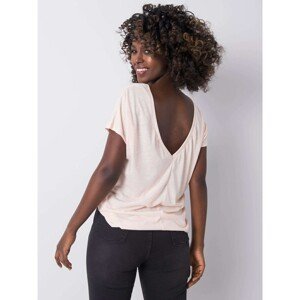 Light pink T-shirt with neckline at back