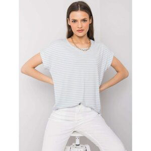 RUE PARIS Women's blue and white striped t-shirt